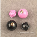 Muliti Color néon perle Rose Double boucles d’oreilles perle